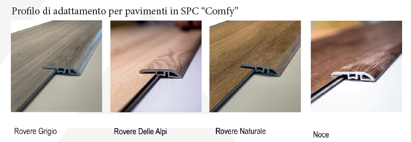 PROFILO DI ADATTAMENTO PER PAVIMENTO IN SPC Colore Noce
