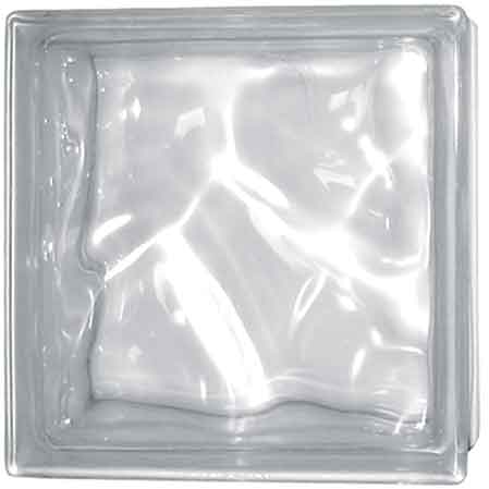 VETROMATTONE ONDULATO TRASPARENTE 19x19x8 cm - 6 pezzi