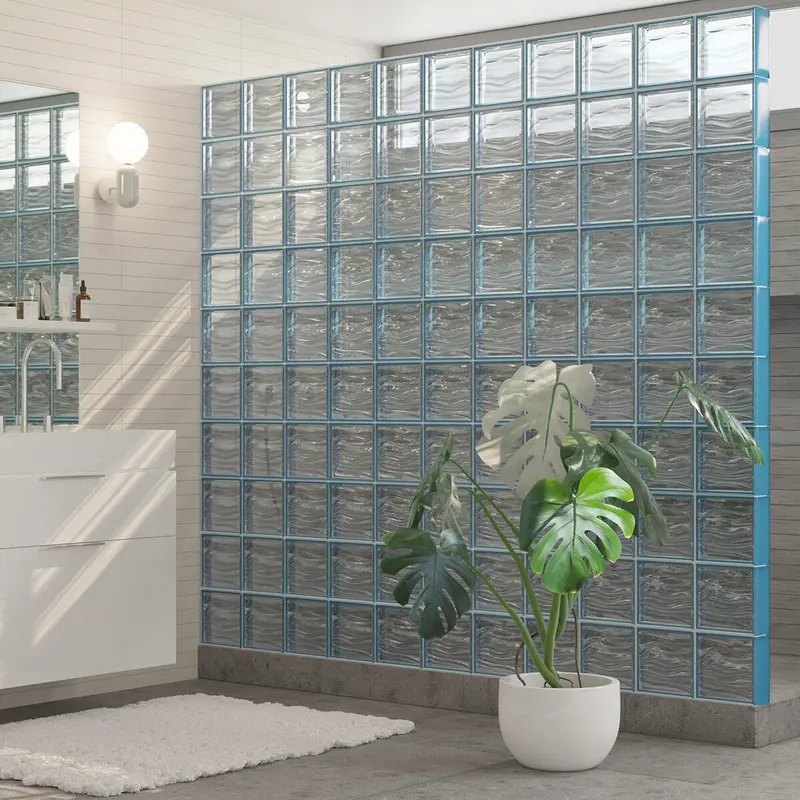 VETROMATTONE ONDULATO TRASPARENTE 19x19x8 cm - 6 pezzi