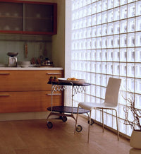 VETROMATTONE ONDULATO BIANCO SATINATO 19x19x8 cm - 6 pezzi