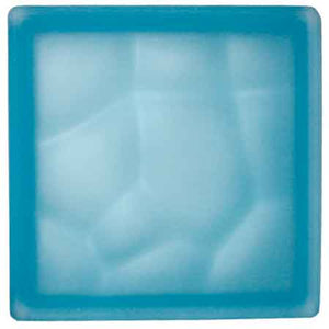 VETROMATTONE ONDULATO CELESTE SATINATO 19x19x8 cm - 6 pezzi