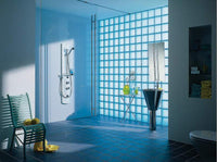 VETROMATTONE ONDULATO CELESTE SATINATO 19x19x8 cm - 6 pezzi