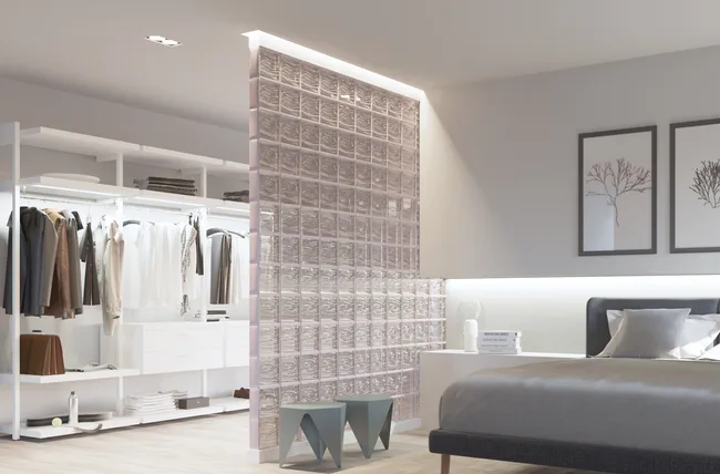 VETROMATTONE ONDULATO ROSA 19x19x8 cm - 6 pezzi