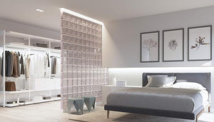 VETROMATTONE ONDULATO ROSA 19x19x8 cm - 6 pezzi