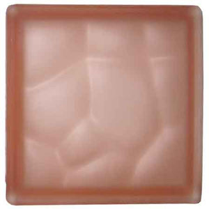 VETROMATTONE ONDULATO ROSA SATINATO 19x19x8 cm - 6 pezzi
