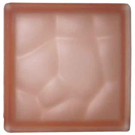VETROMATTONE ONDULATO ROSA SATINATO 19x19x8 cm - 6 pezzi