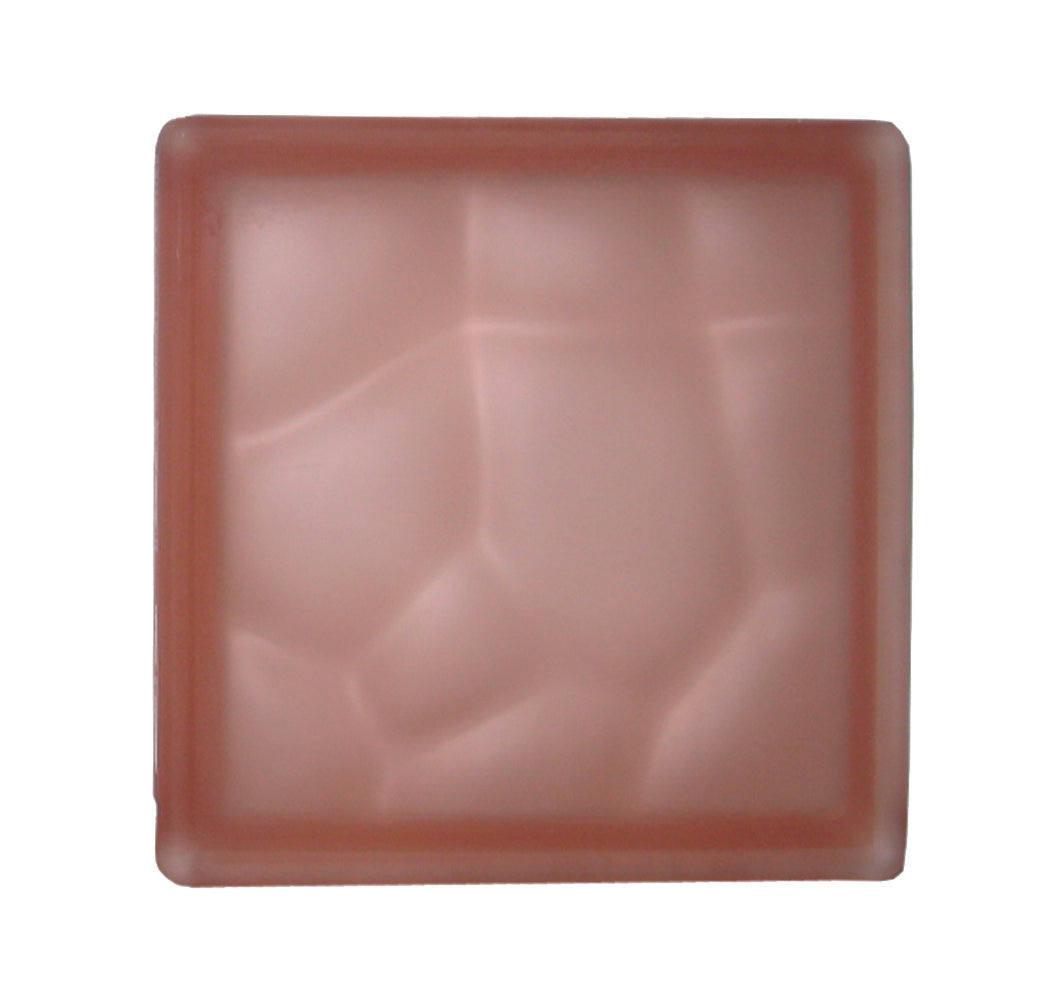 VETROMATTONE ONDULATO ROSA SATINATO 19x19x8 cm - 6 pezzi