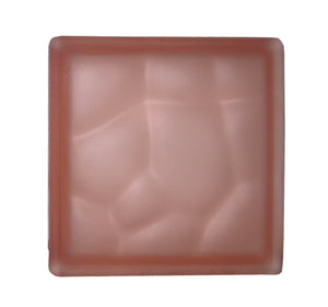 VETROMATTONE ONDULATO ROSA SATINATO 19x19x8 cm - 6 pezzi