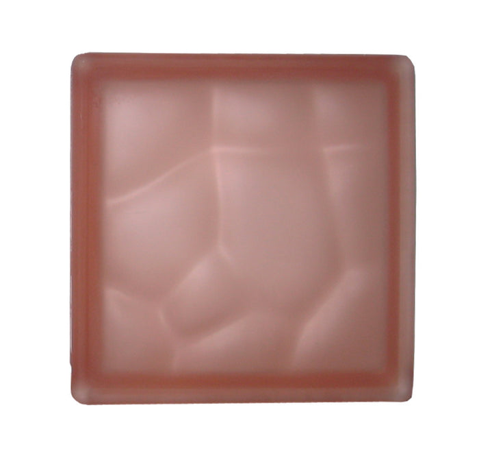VETROMATTONE ONDULATO ROSA SATINATO 19x19x8 cm - 6 pezzi
