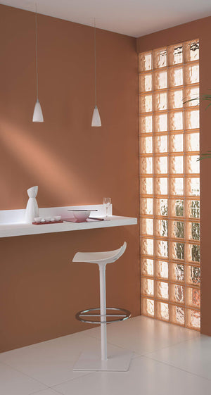 VETROMATTONE ONDULATO ROSA SATINATO 19x19x8 cm - 6 pezzi