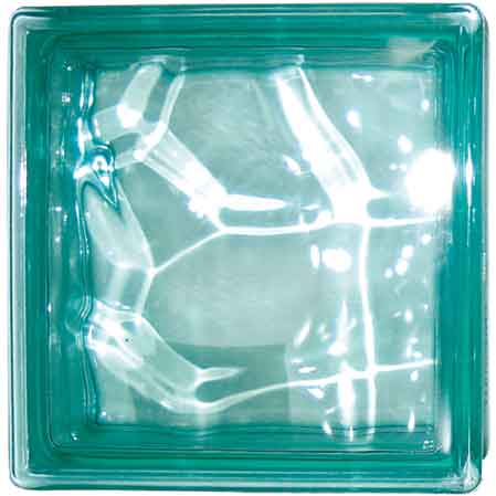 VETROMATTONE ONDULATO VERDE 19x19x8 cm - 6 pezzi