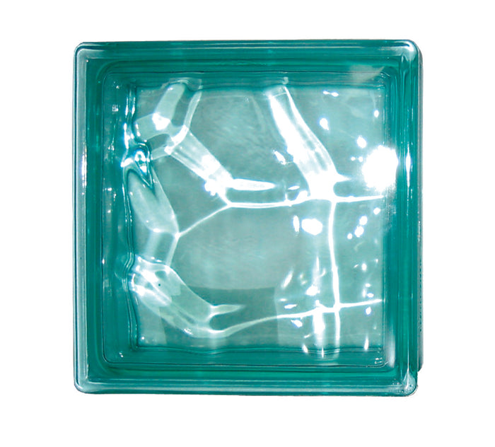 VETROMATTONE ONDULATO VERDE 19x19x8 cm - 6 pezzi