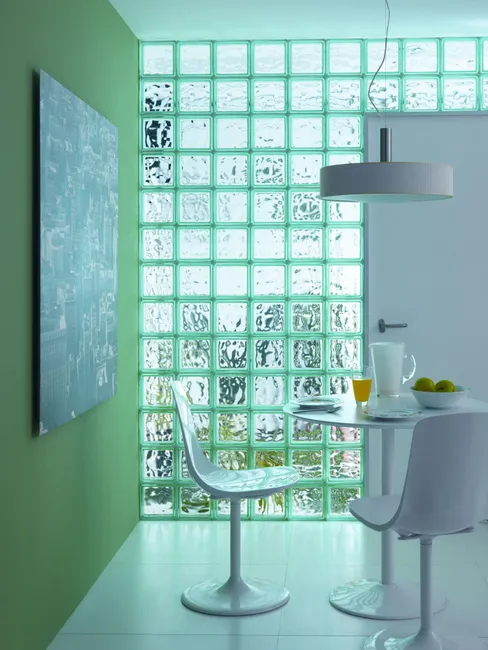 VETROMATTONE ONDULATO VERDE 19x19x8 cm - 6 pezzi