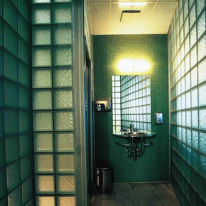 VETROMATTONE ONDULATO VERDE SATINATO 19x19x8 cm - 6 pezzi