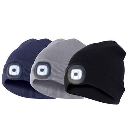 BERRETTO CON LUCE FRONTALE RICARICABILE Col. Nero