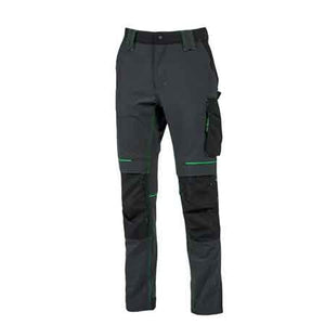 PANTALONE DA LAVORO 'ATOM' GRIGIO/VERDE Tg. XXXL - UPOWER