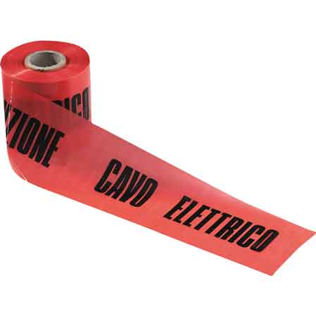 NASTRO SEGNALETICO 'ATTENZIONE CAVO ELETTRICO' cm 10x200 mt
