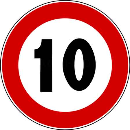 SEGNALE STRADALE FIG. 50 'LIMITE MASSIMO DI VELOCITA'' 20 km/h - Ø 60 cm