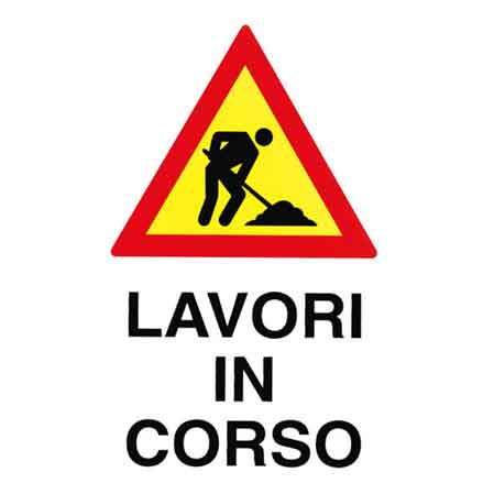 CARTELLO 'LAVORI IN CORSO' 40x60 cm - 10 pezzi