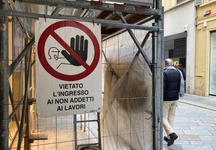 CARTELLO 'VIETATO L'INGRESSO AI NON ADDETTI AI LAVORI' 40x60 cm - 10 pezzi