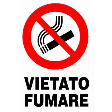 CARTELLO 'VIETATO FUMARE' 20x30 cm - 10 pezzi