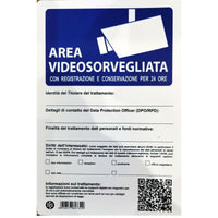 CARTELLO 'ATTENZIONE AREA SOTTOPOSTA A VIDEOSORVEGLIANZA' 20x30 cm - 10 pezzi