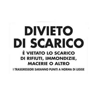 CARTELLO 'DIVIETO DI SCARICO' 20x30 cm - 10 pezzi