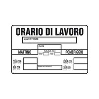 CARTELLO 'ORARIO DI LAVORO' 20x30 cm - 10 pezzi