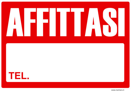 CARTELLO 'AFFITTASI' 20x30 cm - 10 pezzi