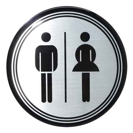 ETICHETTA TONDA 'TOILETTE UOMINI/DONNE' - 5 pezzi