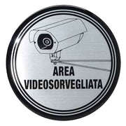 ETICHETTA TONDA 'AREA VIDEOSORVEGLIATA' - 5 pezzi
