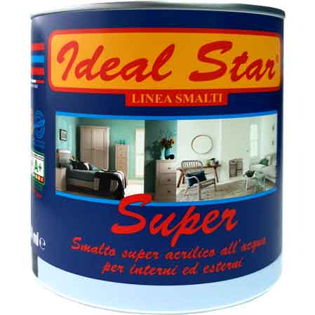 SMALTO ALL'ACQUA 'SUPER' IDEAL STAR 0,750 lt - Marrone opaco - IDEAL STAR