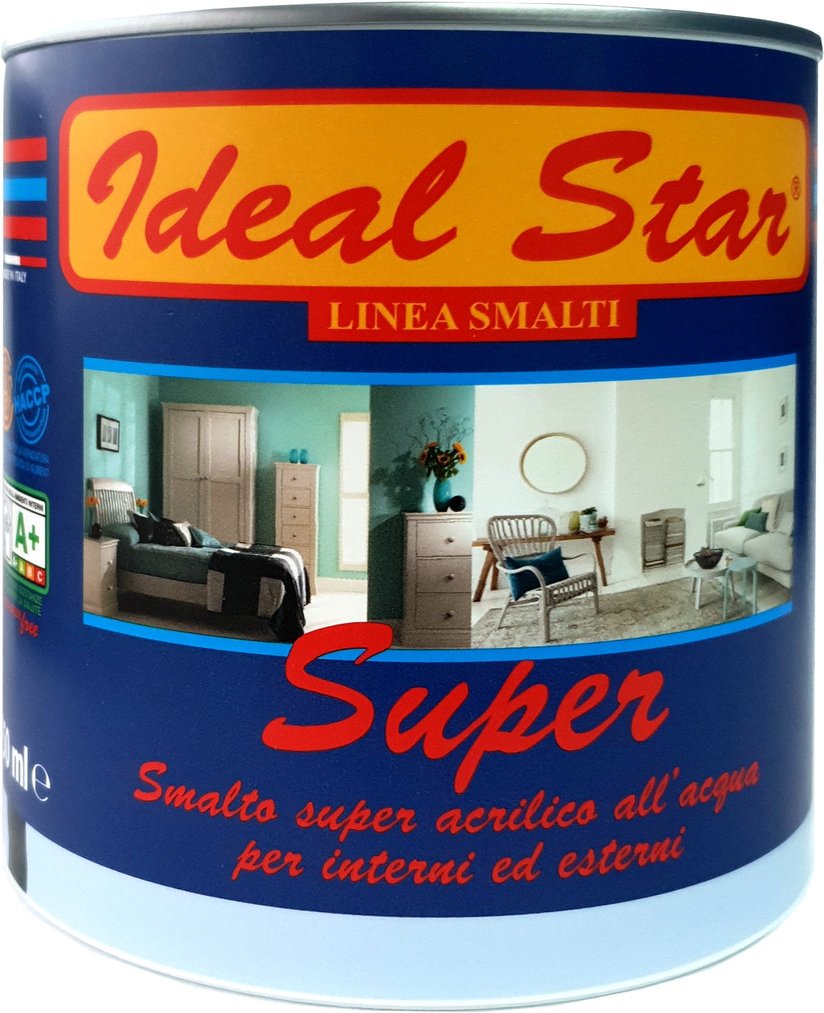 SMALTO ALL'ACQUA 'SUPER' IDEAL STAR 0,750 lt - Nero lucido - IDEAL STAR