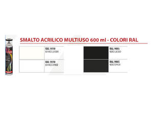 BOMBOLETTA SPRAY ACRILICO UNIVERSALE 600 ML Nero opaco RAL 9005 - 6 pezzi- AMBROSOL