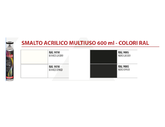 BOMBOLETTA SPRAY ACRILICO UNIVERSALE 600 ML Nero opaco RAL 9005 - 6 pezzi- AMBROSOL
