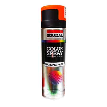 SPRAY TRACCIANTE FLUORESCENTE SOUDAL 500 ml - Rosso - 6 pezzi- SOUDAL