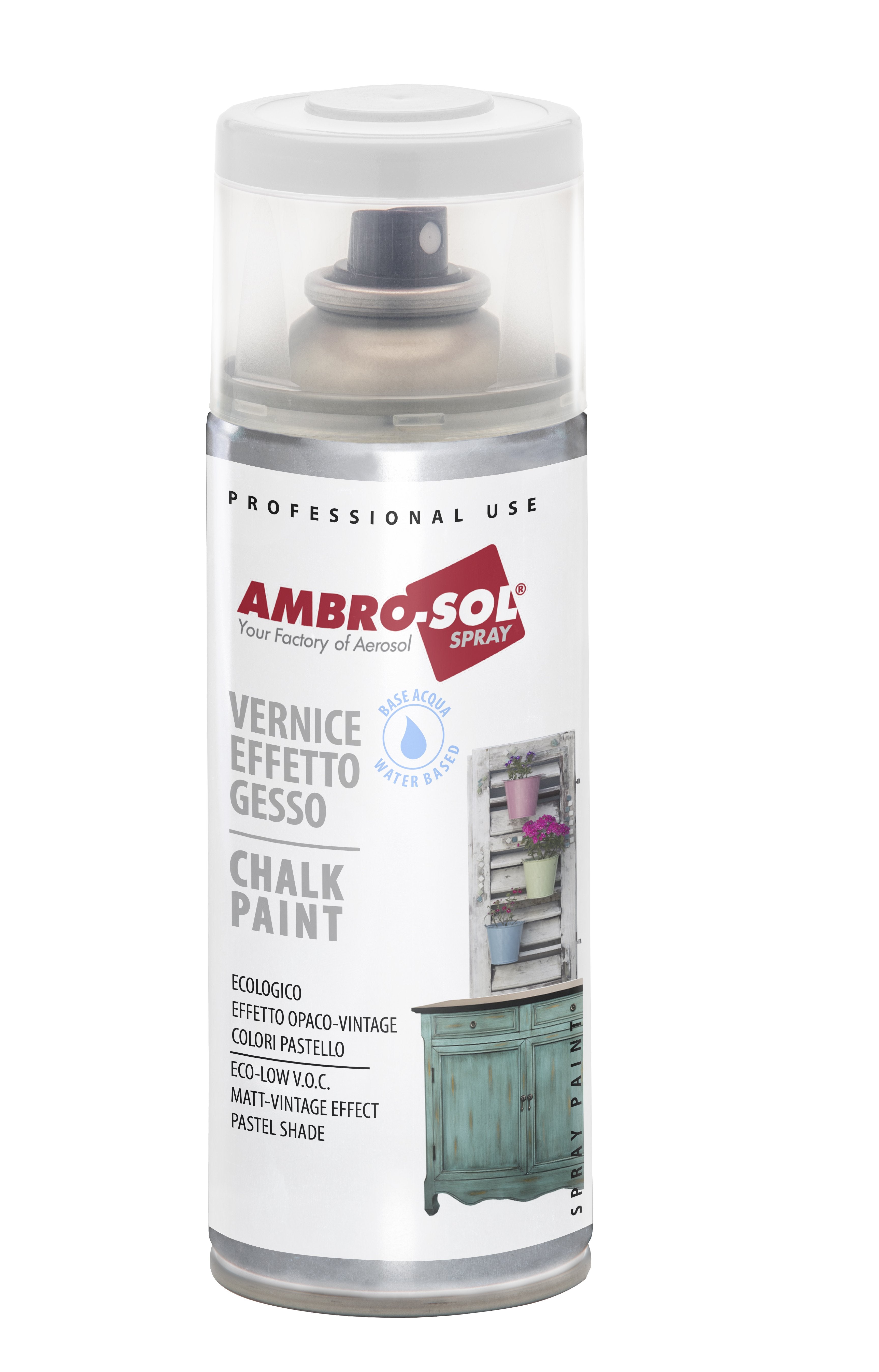 BOMBOLETTA SPRAY EFFETTO GESSO AMBROSOL 400 ml Verde salvia - 6 pezzi- AMBROSOL
