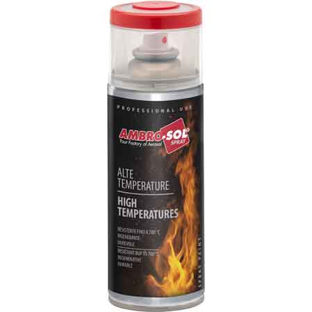 SMALTO SPRAY ALTE TEMPERATURE 400 ml - Nero Opaco - 6 pezzi- AMBROSOL