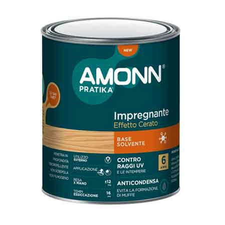 IMPREGNANTE A SOLVENTE EFFETTO CERA AMONN 0,75 lt - Noce scuro - AMONN