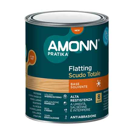 FLATTING PER ESTERNO A SOLVENTE 'SCUDO TOTALE' AMONN 2,50 lt - Satinato - AMONN