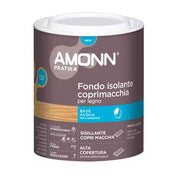FONDO ISOLANTE COPRIMACCHIA ALL'AQUA PER LEGNO E MURO AMONN 1 lt - Bianco - AMONN