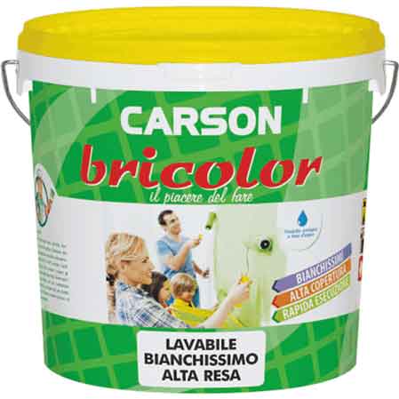 IDROPITTURA LAVABILE BIANCHISSIMO 'BRICOLOR' 14 lt - CARSON