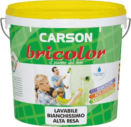 IDROPITTURA LAVABILE BIANCHISSIMO 'BRICOLOR' 14 lt - CARSON