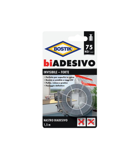 NASTRO BIADESIVO 'INVISIBILE' BOSTIK mm 19x1,5mt - BOSTIK