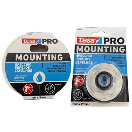 NASTRO BIADESIVO ' MOUNTING SPECCHI' TESA mm 19x5 mt - Col. Bianco