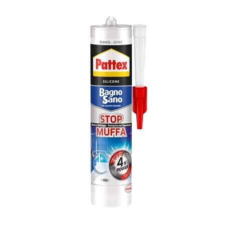 SILICONE BAGNO SANO 'STOP MUFFA' PATTEX 300 ml - col. Bianco - PATTEX
