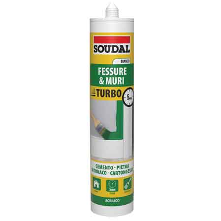 SILICONE ACRILICO 'TURBO' SOUDAL 300 ml - Bianco - SOUDAL