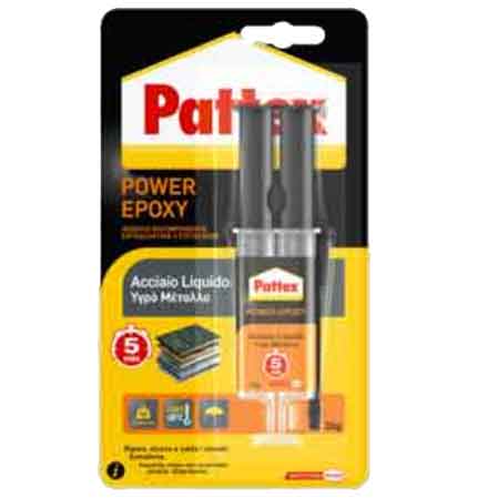 COLLA 'POWER EPOXY ACCIAIO LIQUIDO' SIRINGA 35 gr - PATTEX