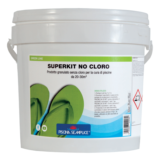 SUPERKIT NO CLORO TRATTAMENTO COMPLETO- 4 x 280 gr 1,12 kg Piscina semplice