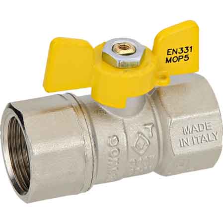 VALVOLA A SFERA PER GAS F.F. A FARFALLA   1/2 - TIEMME